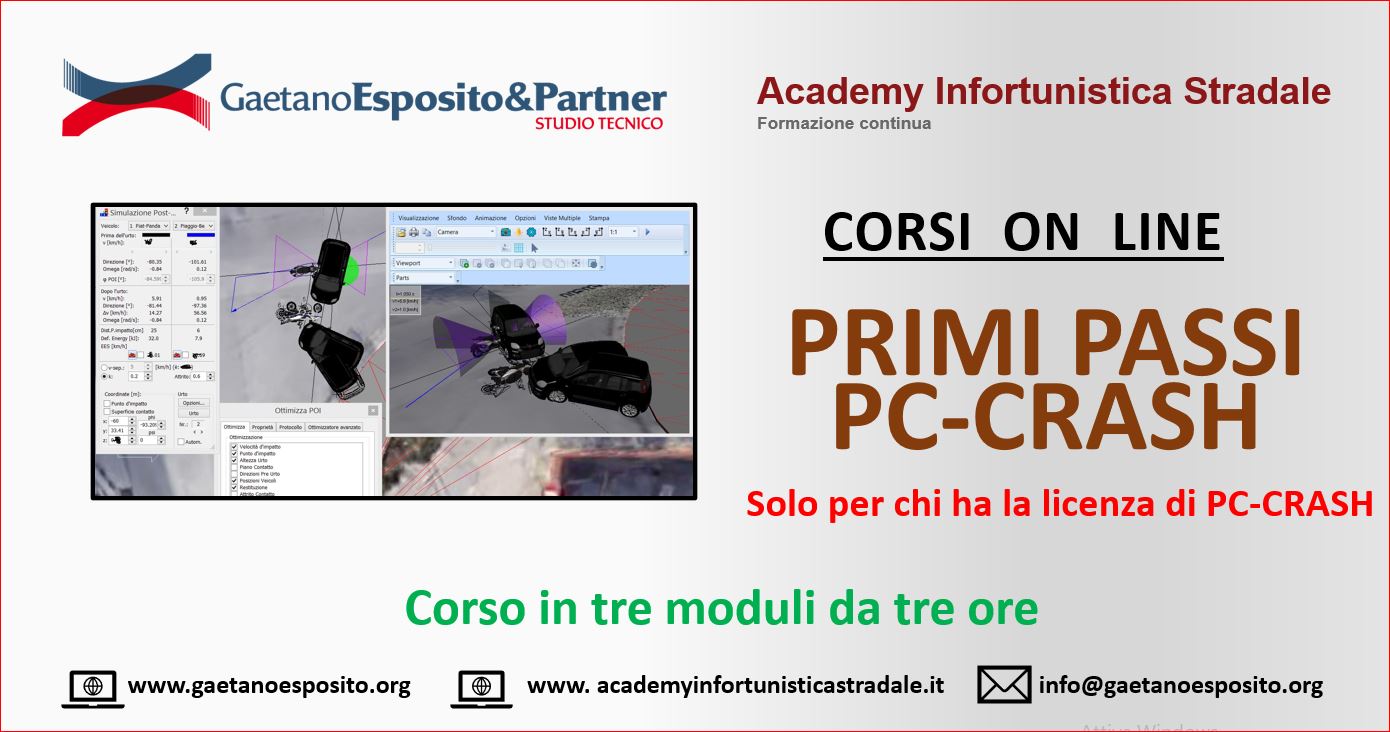 Corso PC-Crash online in 3 moduli da tre ore